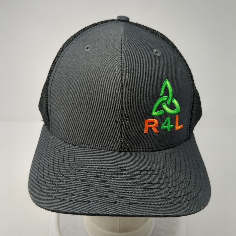 Richardson Snapback Mesh Back Trucker Hat Gray One Size R4l Logo View 2